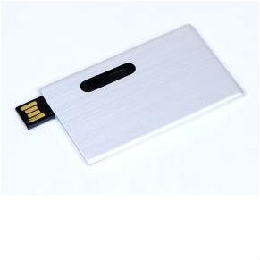  Флеш-накопитель металлический в виде карточки под нанесение.