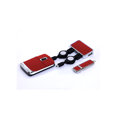 USB-хаб, флешка и мышь в наборе для подарка коллегам со склада в Москве