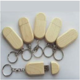 Овальные белые флешки из дерева со склада в Москве