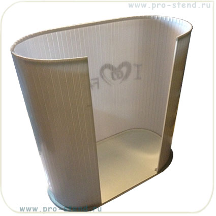 простая сборка, компактная в сложенном виде, легкая промостойка
промостойка Овал с гибкой пластиковой фотопанелью