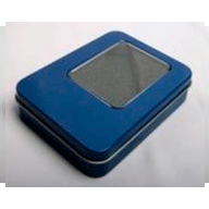 №8 Металлическая синяя коробочка с прозрачным окном