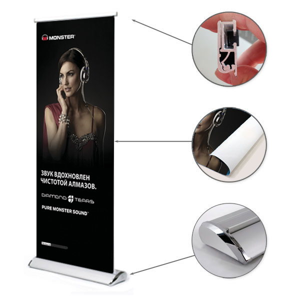 Каплевидный рекламный баннерный стенд Rollup Lux K8